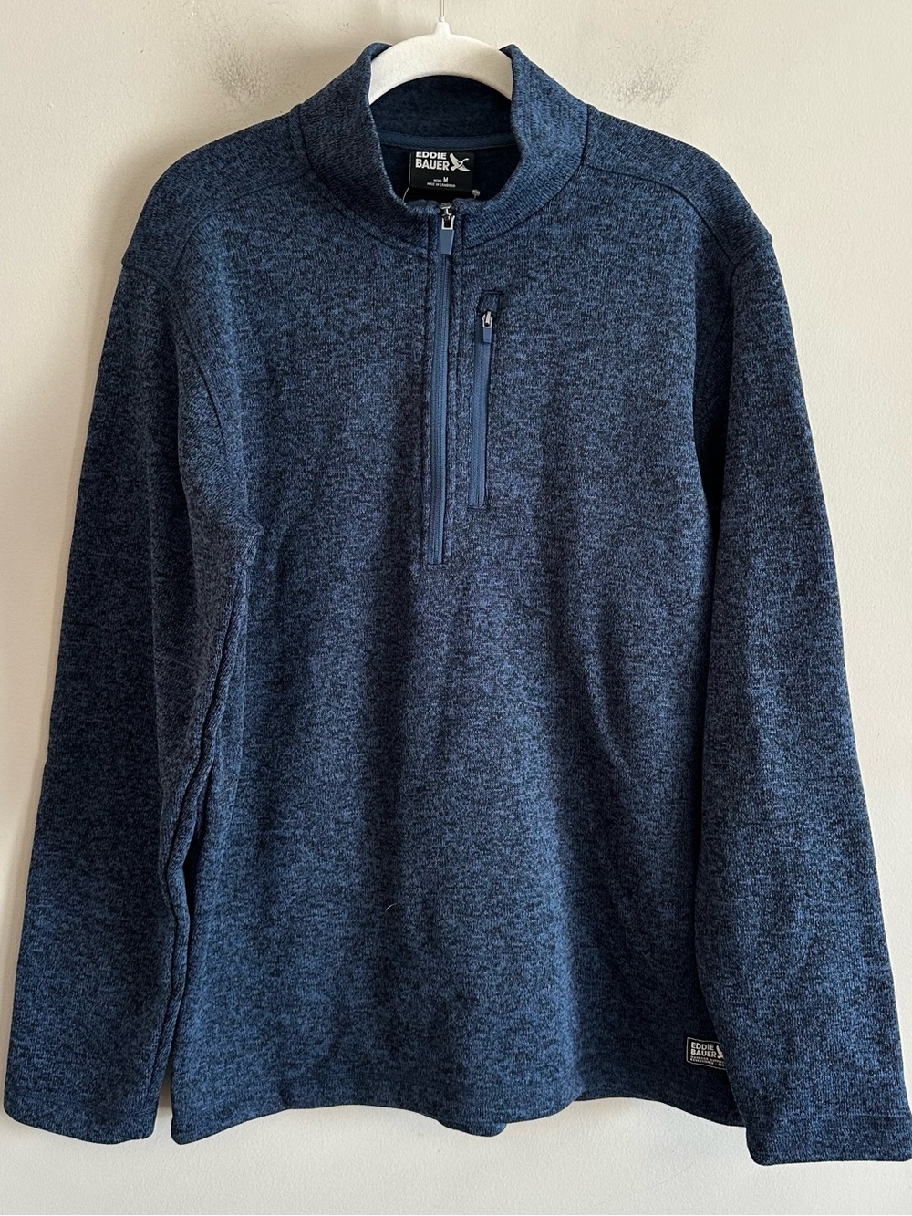 NWT Eddie Bauer Men’s Radiator Fleece 1/4 Zip Up Sweater Dusk Blue 3357 M